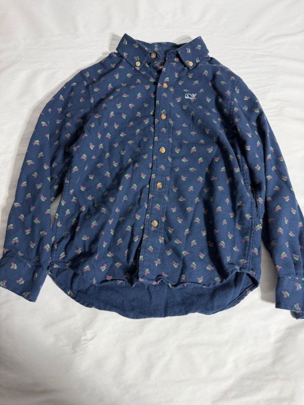 Vineyard Vines Navy Christmas Button-Down